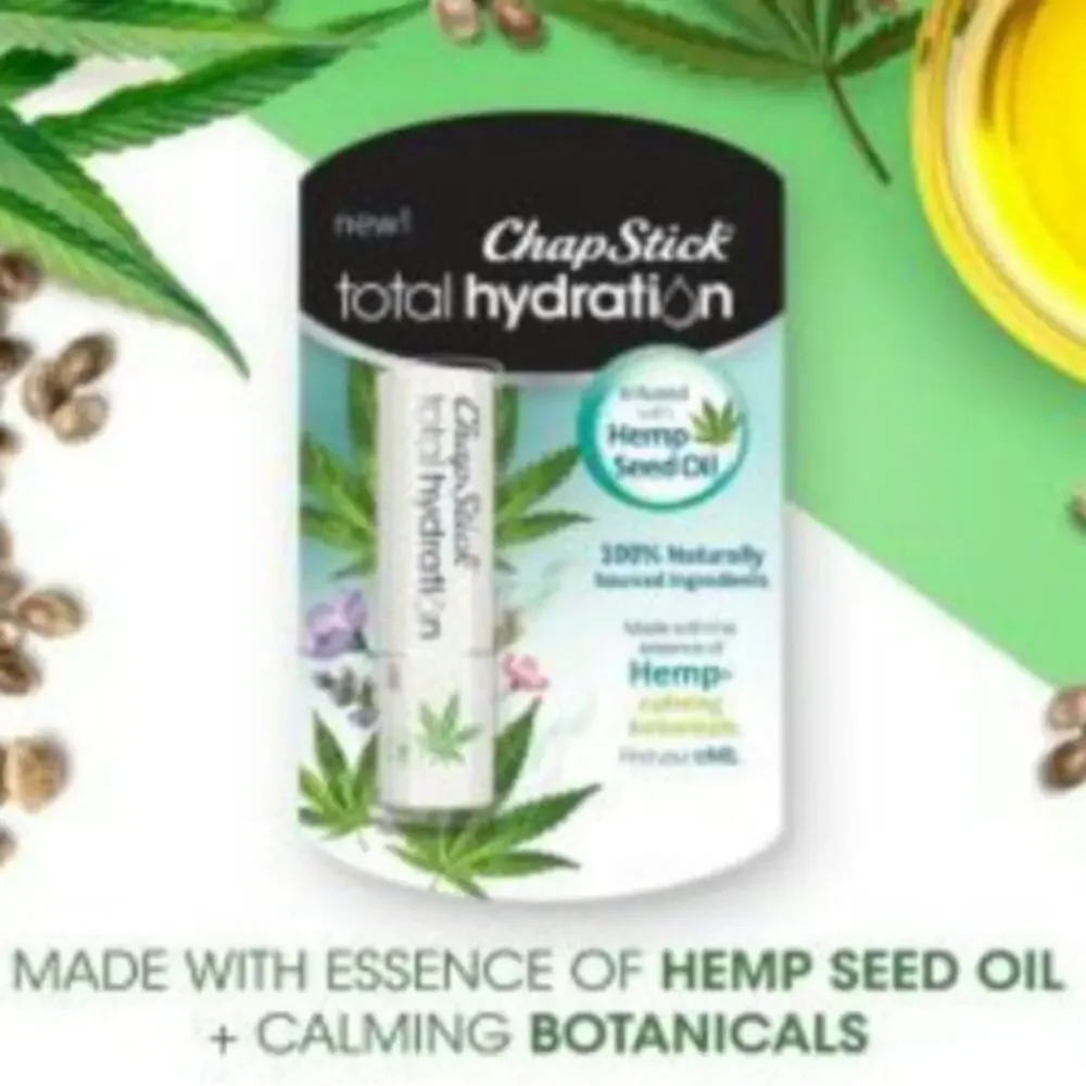 2 Pack ChapStick Total Hydration Hemp Seed Oil Non Tinted Lip Balm Chill .12 oz